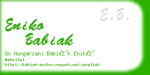 eniko babiak business card